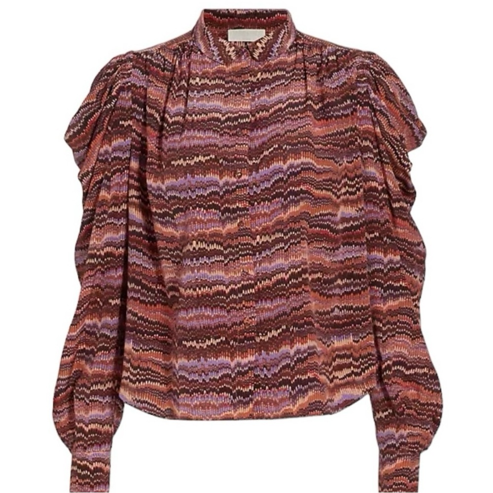 Ulla Johnson Marbled Puff Sleeve Blouse 2